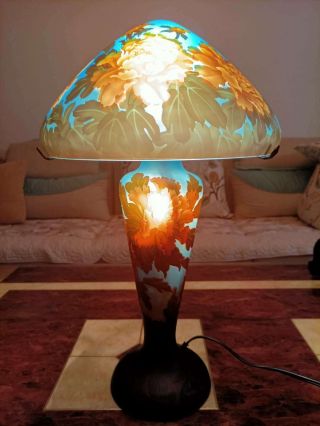 . Big Emile Galle Lamp Peony