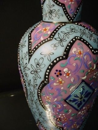 Moser Islamic Persian Enameled Opaline Moroccan Vase Webb Arts & Crafts C 1880 3