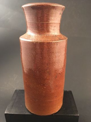 Antique Primitive Salt Glaze Stoneware Crock Preserve Oyster Tobacco Jar 6”