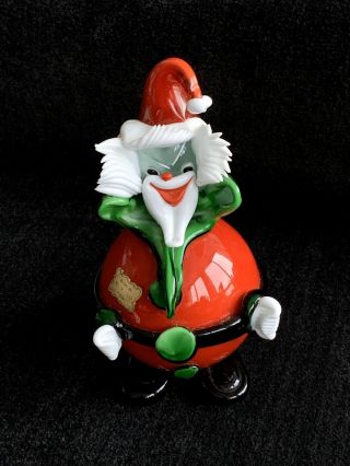 Murano Art Glass Clown Santa Claus