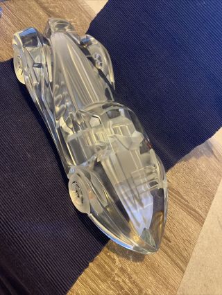 Nancy Daum - France - Crystal Car Coupe Riviera Sculpture Bugatti Vintage - Signed