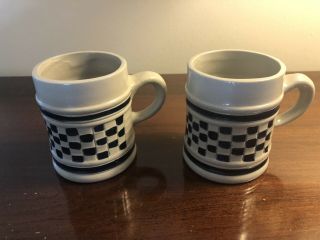 Set Of 2 Colonial Williamsburg Miniture Salt - Glazed Tankards/mugs,  W/o Tags
