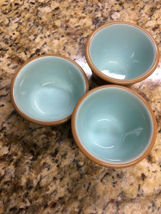 Set Of 4 (only 3 Pictured) Chateau Buffet Blue Brown Custard Cups Bowls 3