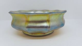 Signed L.  C.  T Louis Comfort Tiffany Favrile Bowl Studio Art Glass Gold Aurene 6” 2