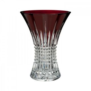 Waterford Lismore Diamond Red 8in Vase In Waterford Box 40021883 2