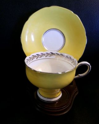 Vintage Paragon Cup & Saucer,  By Appt Hm The Queen & Hm Queen Mary,  Yellow