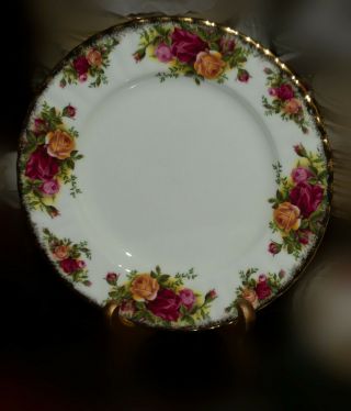 Royal Albert Old Country Roses England 8 " Salad Or Dessert Plates 1974 - 1980