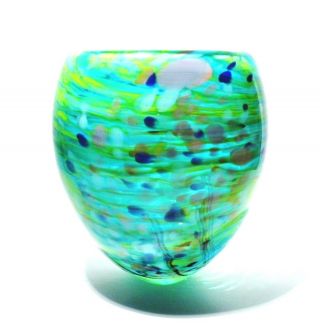 Peter Layton British Studio Art Glass Vase Signed 13cm Tall