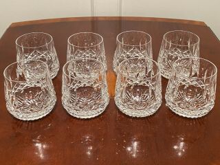 Set Of 8 Waterford Crystal Lismore 9 Oz Double - Old Fashioned Roly - Poly Tumblers