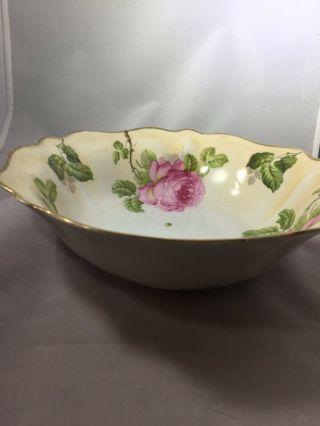 Vtg Royal Rudolstadt Handpainted serving Bowl Prussia Porcelain Floral Bowl 2