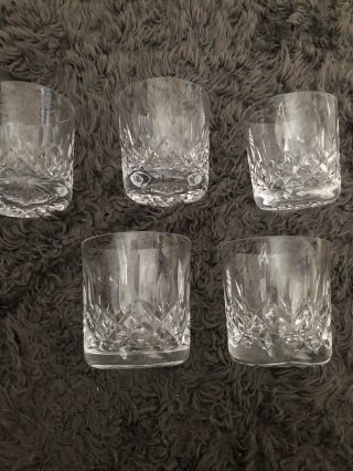 5 Waterford Crystal Lismore Old Fashioned 9 Oz 3 1/4 " Rocks Glass Tumblers