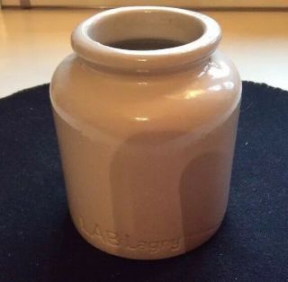 Lab Lagny Vintage French Mustard Jar Crock Glazed Stoneware Pottery