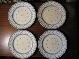 4 Antique Plates Circa 1839 English Ridgway “coterie” Pattern Transferware 7½ In