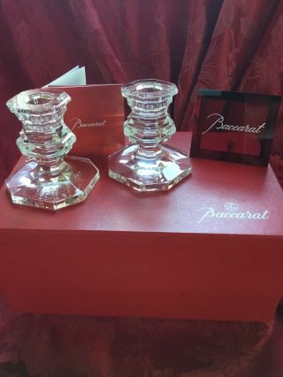 Mib Flawless Stunning Baccarat Pair Regence Crystal Candlestick Candle Holder