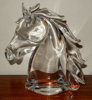 Artist Signed Vilca Crystal Horse Head Bust Sculpture Large