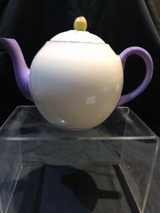 Homestead Ware Aj Fondeville & Co Porcelain Small Teapot England 18oz Ivorylilac