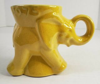 Frankoma Pottery Republican Political Mug Gop Elephant Yellow 1975