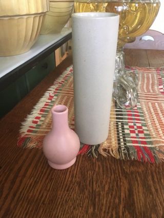 Pigeon Forge Pottery Gray Vases with Dogwood Flowers,  Grey And A Pink Vase 3