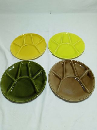 Set Of 4 Vintage Niderviller France Fondue Sushi Appetizer Plates 8 - 1/2 "