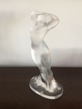 Lalique Frosted Crystal Nude Dancer Arms Up 9 1/4 