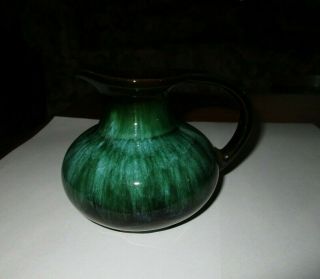 Vintage Blue Mountain Pottery Canada Green Drip Pitcher