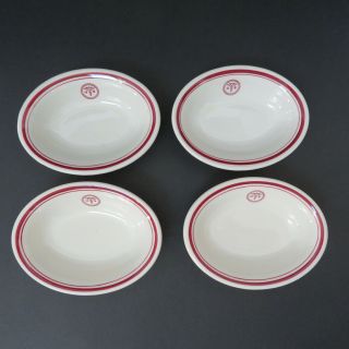 4 Vintage Sterling Vitrified China U.  S.  Army Oval Bowls,  Dishes