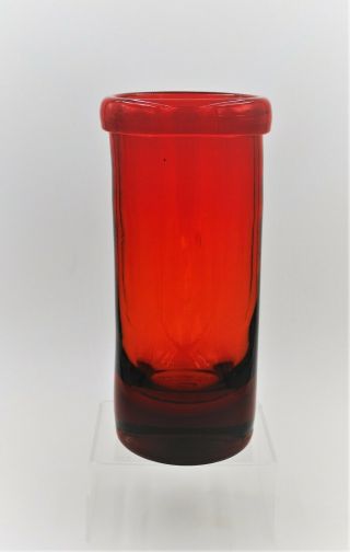 Vintage Blenko Hand Blown Glass Mcm Vase - 659s - Tangerine