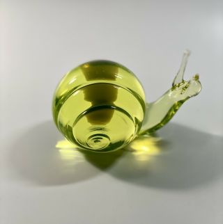C1960s Luciano Gaspari For Salviati Murano Italy Sommerso Uranium Glass Snail