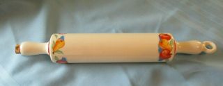 Vintage Harker Pottery Red Apple Kitchen Rolling Pin W Cork