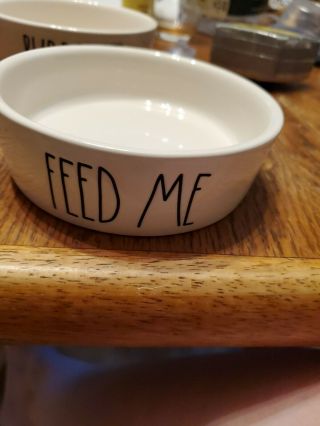 Rae Dunn Feed Me Pet Cat Kitty Dog Dish Bowl 5 " One Dish