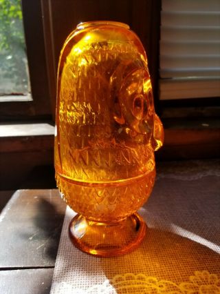 Viking Orange Owl Fairy Lamp Glimmer Glass Candle Holder 3