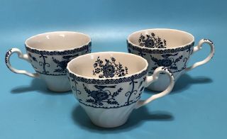Johnson Brothers Indies Blue And White Floral Coffee 3 Mugs England
