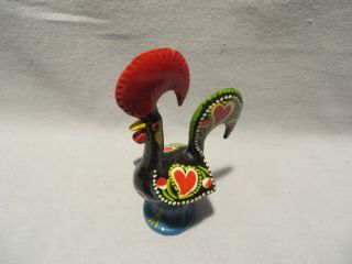 Vintage Hand Crafted Colorfully Painted Rooster Figurine From Portugal 3