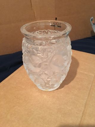 Wow Crystal Lalique France Bagatelle Clear & Frosted Art Vase 12 Birds 6 3/4 "