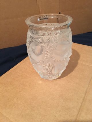 Wow Crystal Lalique France BAGATELLE Clear & Frosted Art Vase 12 Birds 6 3/4 