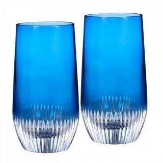 Waterford Mixology Argon Blue Hiball Glasses Pair 162828