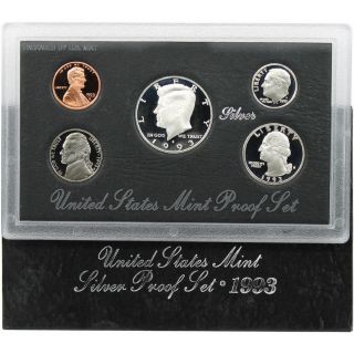 1993 - S 90 Silver Proof Set United States Government Packaging Box