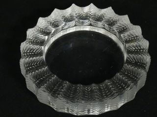 Vintage Lalique French Art Glass Jamaique Frosted Crystal Ashtray 5.  5 "