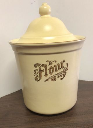 Vintage Pfaltzgraff Village 3 1/2 Qt Flour Canister Straight Side 506 With Lid