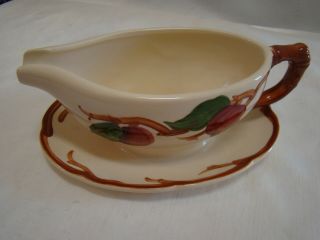 Vintage Franciscan Apple Gravy Boat & Attached Underplate Flying F