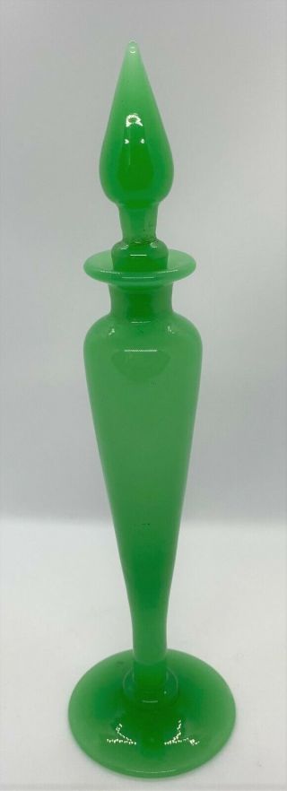 Steuben? Jade Green 10.  25 " Perfume / Cologne Bottle 6237,  Carder Era