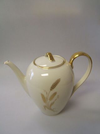 Royal York China Hutschenreuther Hohenberg Golden Wheat Coffee Pot With Lid