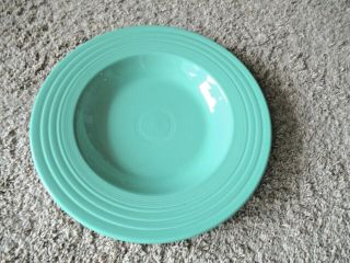 Vintage Homer Laughlin Fiesta Light Green 8.  25 Inch Deep Plate Rimmed Soup Bowl