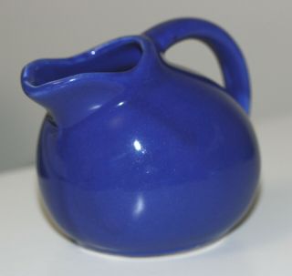 Small Vintage Blue Pottery Tilted Ball Creamer Jug Pitcher Unmarked 4 " High