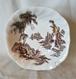 Vintage Johnson Brothers " The Old Mill " - 7 1/4 " Vegetable Bowl Made In England