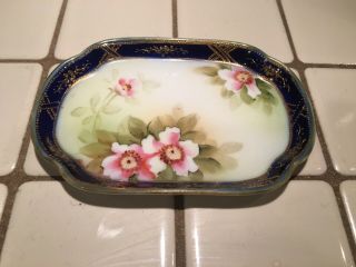 Antique Hand - Painted Nippon Dish Tray Saucer ? 4 1/2”