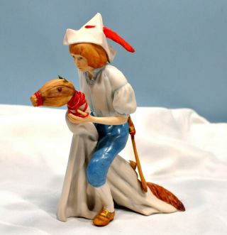 Vintage Cybis Yankee Doodle Dandy Boy Riding Broomstick Horse Figurine