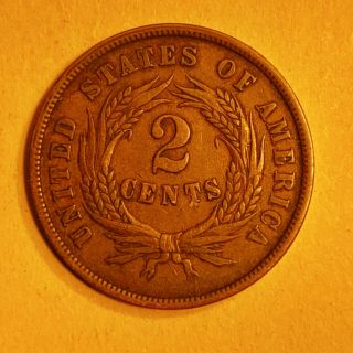 1865 U.  S.  Civil War Era Two Cent Piece,  Good/fine Appearance