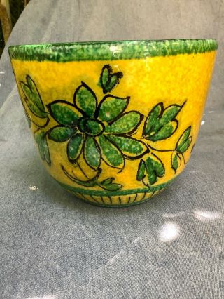 Hand Painted Flower Pot Signed Italy