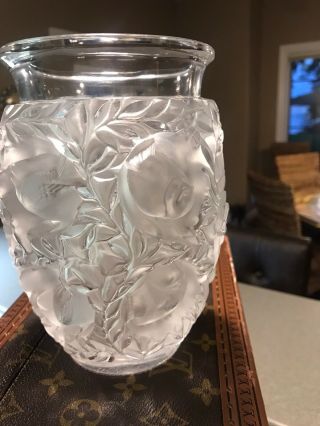Wow Crystal Lalique France Bagatelle Clear & Frosted Art Vase 12 Birds 6 3/4 "